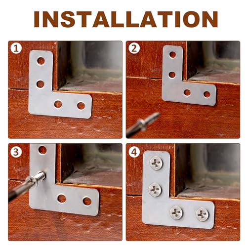 20 Pack Stainless Steel L Bracket Corner Brace, 40x40mm - style: L Shape