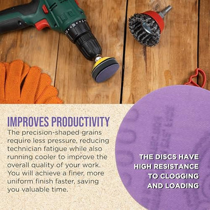 Dura-Gold Premium 2000 Grit 2" Purple Film Ceramic Sanding Discs, Box of 30 - style: 2000 Grit