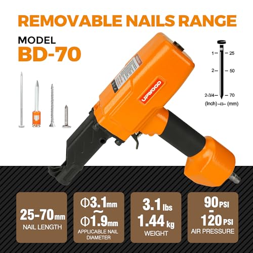 Air Nail Puller Nail Remover Pneumatic Denailer Tool for Recycled Wood Fence Pallet (Ideal for soft or medium-hard woods) - style: BD70 Nail Remover
