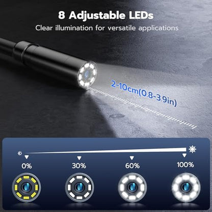Endoscope Camera with Light, 2.8" 1080P IP67 Waterproof Handheld Borescope - size: 2.8''