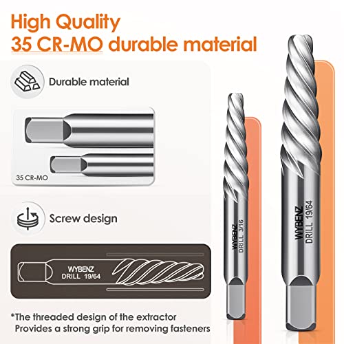 5Pcs Screw Bolt Extractor Set & Easy Out Screw Extractor Kit - size: 5PCS
