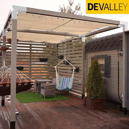 4-Way Pergola Brackets Kit,DIY Right Corner Woodwork White Brackets for 4" x 4" (Actual:3.5"x3.5") Lumber for Patio Pergolas, Gazebos, Log Cabin W/Hardware (2 Pack) - size: 4"x4" - 2pcs, style: White 4-Way