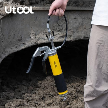 UTOOL 8000 PSI Heavy Duty Pistol Grip Grease Gun Kit, 14 oz Capacity - size: 4PCS