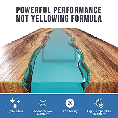 FUHITIM Epoxy Resin 2 Gallon,Crystal Clear Epoxy Resin Kit(1 Gallon x 2) - color: Clear