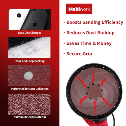 30PCS 9-Inch 8-Hole 240 Grit Hook & Loop Sanding Discs – Heavy-Duty Aluminum Oxide Sandpaper for Drywall Sander, Paint Removal, Wood & Metal Surface Prep - style: 8 Hole