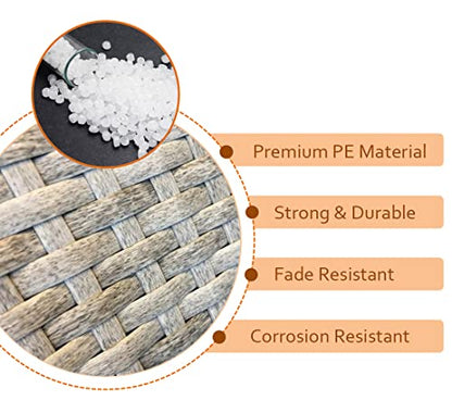 Lahpivieh 130 Ft Wicker Repair Kit, Plastic Wicker Material, Faux Rattan Replacement Supplies for Patio Furniture Sofa Chair Repair (Mottled Grey) - color: Mottled Grey, size: 0.55 Lbs