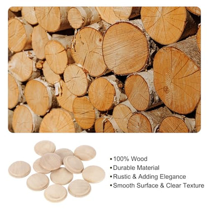 uxcell 12Pcs Wood Button Plugs, 25mm/0.98" Hardwood Screw Hole Plug Mushroom Wooden Caps Buttons Wood Plug for Furniture Woodworking Craft Decor (30mm x 25mm) - size: 30x25mm