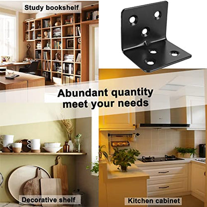20PCS Corner Braces Heavy Duty Stainless Steel L Shape Brackets 1.2"x 1.2" x 1.5" (30x30x38mm),90 Degree Joint Right Angle L Bracket for Wood Shelves Cabinet Furniture - size: 1.5x1.2x1.2in