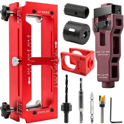 Door Hinge Jig, 3-In-1 Kit for Door Hinge, Lock and Latch Installation