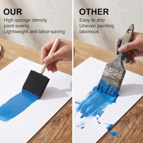 4 Pcs Foam Paint Brushes 4 Sizes Foam Sponge Brush for Painting