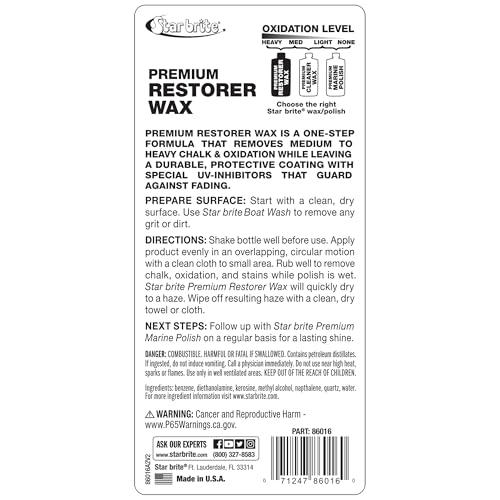 STAR BRITE Premium Restorer Wax for Medium to Heavy Oxidation - style: 16 Ounce