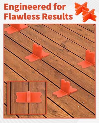 8 Pcs ABS Deck Spacer Tool, 4 Thicknesses Deck Board Spacers (1/16", 1/8", 3/16", 1/4") for Pressure Treated Lumber, Composite Decking, PVC & Hardwood Boards - color: Red