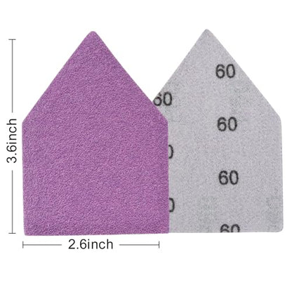 60 Grit Sandpaper, Triangle Sanding Sheets, Fits Milwaukee M12 Fuel Sander - style: 60 Grit