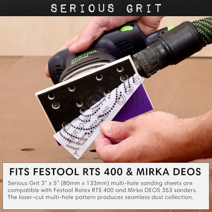 Serious Grit - 3x5 (80x133mm) P40 Grit Ceramic Sanding Sheets - 25 Pack - style: 40 Grit