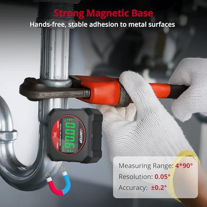 XUNTOP 4x90° Digital Angle Finder with Strong Magnetic Bottom
