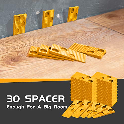 TOLESA Laminate Wood Flooring Installation Kit Vinyl Flooring Tools with 30 Spacers, Heavy Duty Pull Bar, Durable Solid Rubber Tapping Block, Non Slip Soft Grip Double Faced Mallet, Foam Knee Pads