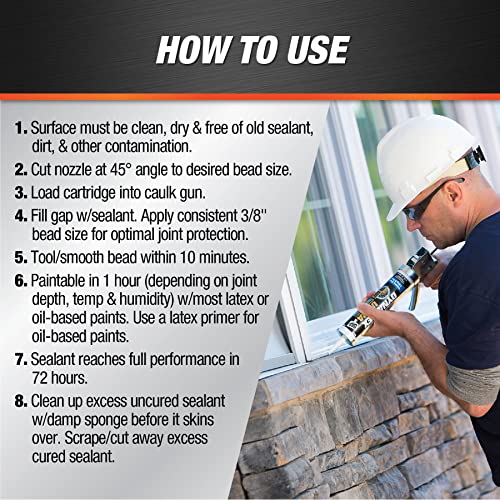 DAP Dynaflex Ultra Advanced Exterior Sealant, Iron Gray, 10.1 Oz (7079818215) - color: Iron Gray, size: 10.1 oz