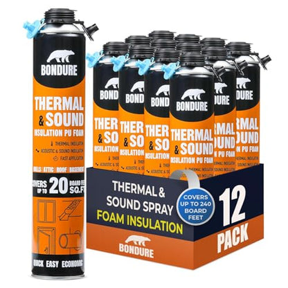 Spray Foam Insulation, Spray Foam, 240 Sq.Ft. (12x27.1 oz.) - style: Insulation Foam