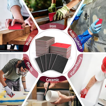 27 Pcs Sanding Sponge Block Pads, 120 Grit Fine Sandpaper Sand Paper - size: 120 Grits