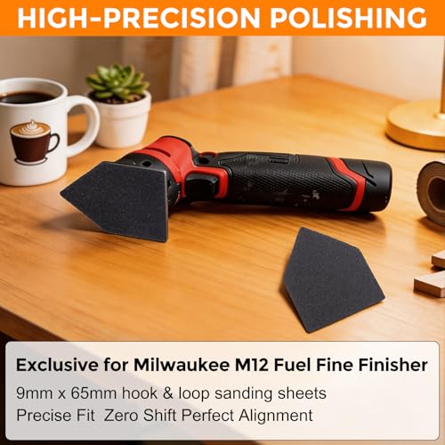 POLIWELL Silicon carbide sandpaper 100-Piece Pack 90mm x 65mm 80/120/150/180/240 Grit Triangle Sanding Sheets with Hook & Loop Fastening Replacement for Milwaukee M12 Orbital Detail Sander Accessories - size: MIX