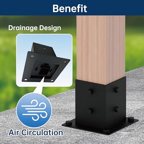 Pergola Bracket Kit 4x4, 1pcs 5-Way Corner Bracket and 1 Base, Used as The Middle Support of Large Awnings, for Connecting The Extended Pavilion Wood Beams of The Gazebo and Wood Stand Sheds - size: 4x4 Extension Middle 1pc + Base 1pc