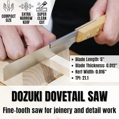 KAKURI Mini Japanese Saw Set, 4-Piece Pull Saw Kit with Canvas Tool Roll - style: Saw Set