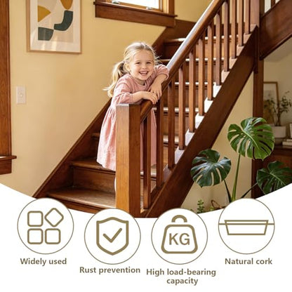 6pcs Wood Newel Post Mounting Kit, Hidden Newel Post Fastener Anchors Post Connect Handrails to Staircase, Newels for Residential Commercial Stair Railing, Deck Baluster (6)
