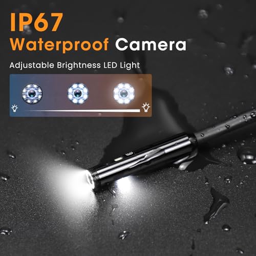 Triple Lens Borescope for Mechanic Automotive HVAC Wall Inspections - size: 5" Triple Lens-16.5FT