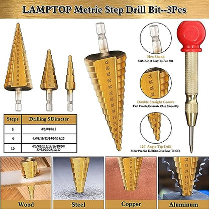 47 Pcs Woodworking Tools and Accessories Countersink Drill Bit Set - color: 47 Pcs no box
