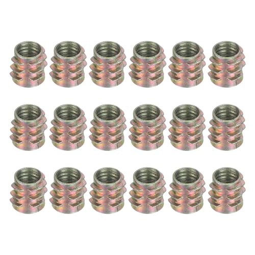 MECCANIXITY 18 Pcs Threaded Inserts for Wood, Zinc Alloy M8 Thread Inserts Nuts Hex-Flush Socket Drive Screw 13mm Length for Furniture, Cabinet, Tables and Chairs - size: M8x13mm