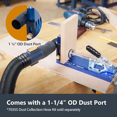 POWERTEC Aluminum Pocket Hole Jig with Dust Port & Clamp (71844) - style: AluminumPocket Hole Jig Set w/ Toggle Clamp