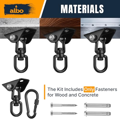 Albo Heavy Duty Swing Hangers 2 Pack, 2650 LBS - color: Black, size: 2 Pieces