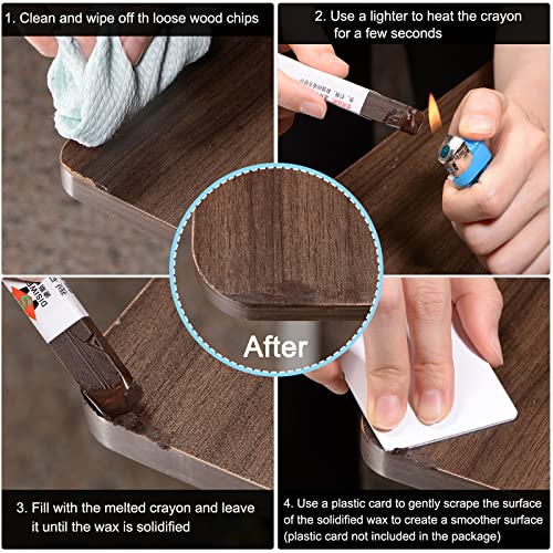 uxcell Wood Wax Filler Stick Furniture Crayons Wooden Repair Wax Filler - color: Heavy Brown