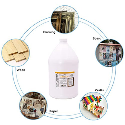 Lineco Frame PVA Adhesive, Acid Free, Dried Clear and Flexible, 1 Gallon - size: 1 Gallon