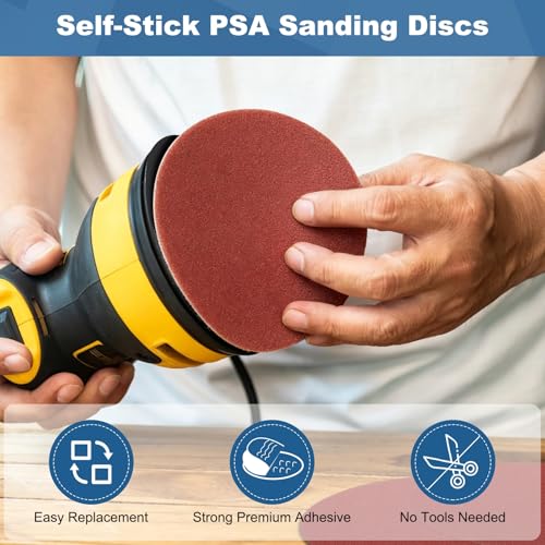 10 Pack 9 Inch PSA Sanding Discs 120 Grit Aluminum Oxide Red - size: 120 grit
