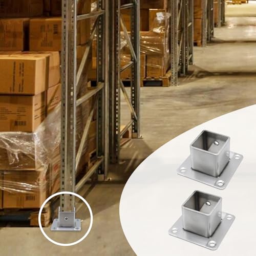 Wealrit 4 Pcs Square Post Bases Stainless Steel 1" Flange Anchor Bases - style: 4 pcs 1" Silver