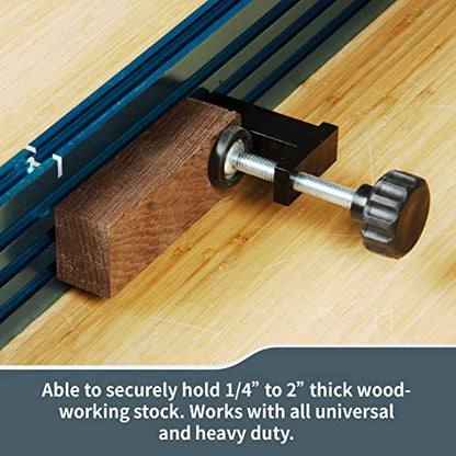 POWERTEC 71439 T-Track Clamp Vice | Hold Down Clamps for T-Tracks Accepting 5/16” or Larger hex head Bolts – 2 Pack - size: HD clamp for T track, 2PK