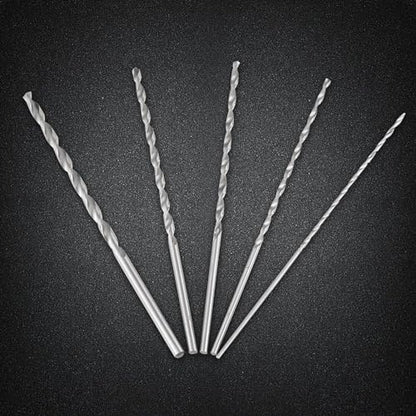 Extra Long High-Speed Steel Drill Bit Sets, Heat Straight Shank Drill Bit Tool, Long Length Drill, Five Sizes, for Wood Plastic and Aluminum, 5Pcs 2-5mm
