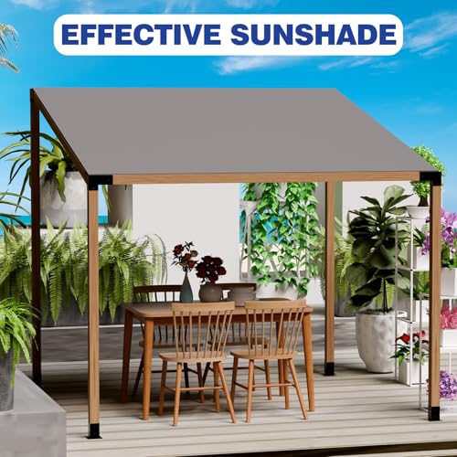 Pergola Kit - 3-Way Slanted Brackets, Powder-Coated, 4" x 4" (Actual: 3.5x3.5 Inch), Hardware for Outdoor Wood Pergolas, Gazebos, Sheds (8 pcs)