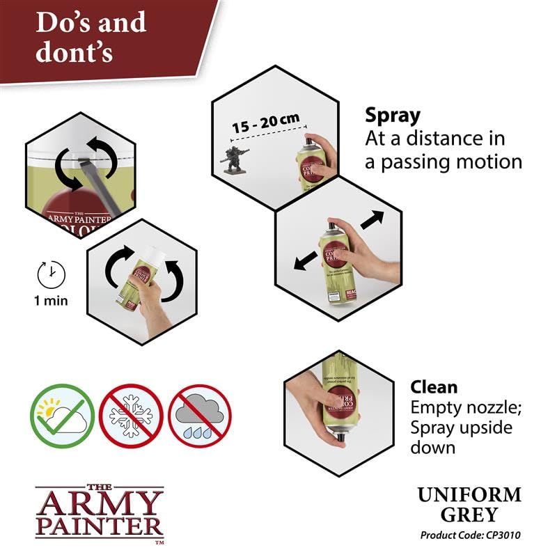The Army Painter, Colour Primer Uniform Grey, 400 ml acrylic spray - color: Uniform Grey