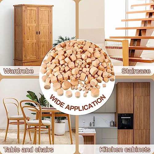 200 Mixed Size Wood Caps - 3/16", "5/16", "3/8", "1/2 Inch Screw Plugs - size: Mixed Sizes