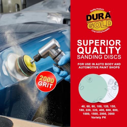 Dura-Gold Premium 3" Gold Hook & Loop Sanding Discs - 2000 Grit (Box of 30) - size: 2000-Grit