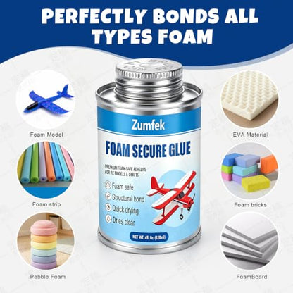 120ml Foam Glue, Craft Adhesive with Extra Applicator Sticks & Tape