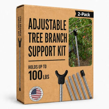 Tree Branch Support Pole & Crutch – Protect Limbs from Breaking (2-Pack) - color: Crutch & Post Set, size: 2-Pack