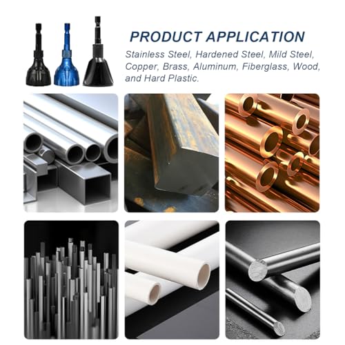 Deburring External Chamfer Tool with Carbide Blades, Hex Shank Deburring Tool, Bolt Thread Repair with Quick Release Shank(2 Size)