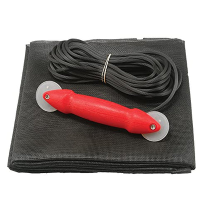 Prime-Line P 7542 Screen Door Repair Kit with Rolling Tool – Replace Screen on Windows or Patio Doors, 48” x 84” Charcoal Fiberglass Screen Cloth (1 Kit) - size: 48"W x 84"L (Pack of 1)