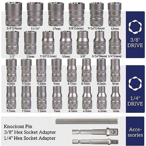 Bolt Extractor Kit, 32 Pieces Rounded Bolt Remover