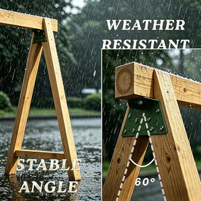 EZ Frame Wooden Swing Accessories, A-Frame Bracket for Swing Set Swing Beam, Swing Fitting, High Strength Support, Green, 4Pcs