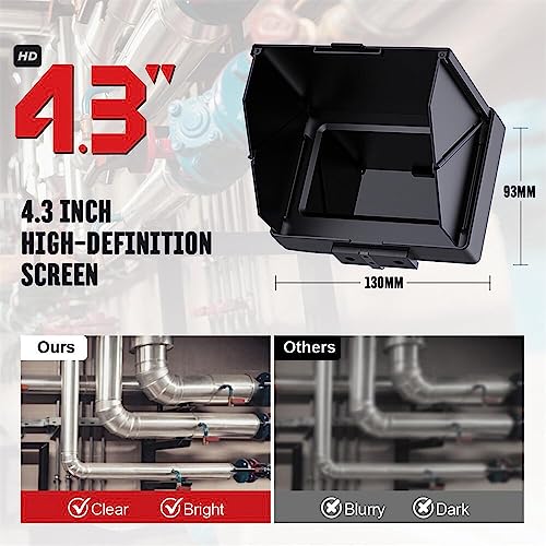 Sewer Camera 165ft/50m 4.3" Pipe Inspection Camera with 16G DVR IP68 Waterproof Borescope w/LED Lights,Industrial Drain Endoscope for Home Wall Duct Drain Pipe Plumbing (50M/165FT) - size: 50M/165FT
