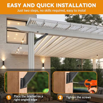 45 Degree Angle Support Bracket，Pergola Kit Heavy Duty Connectors，Wooden Post and Beam Angle Support Bracket is Suitable for Supporting pavilions, Cabins, terraces, Stairs (8-pcs) - size: 8-pcs